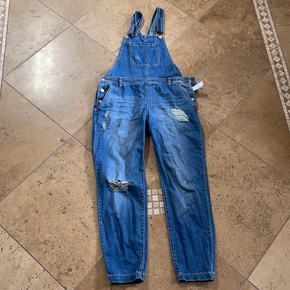 Overall denim jeans